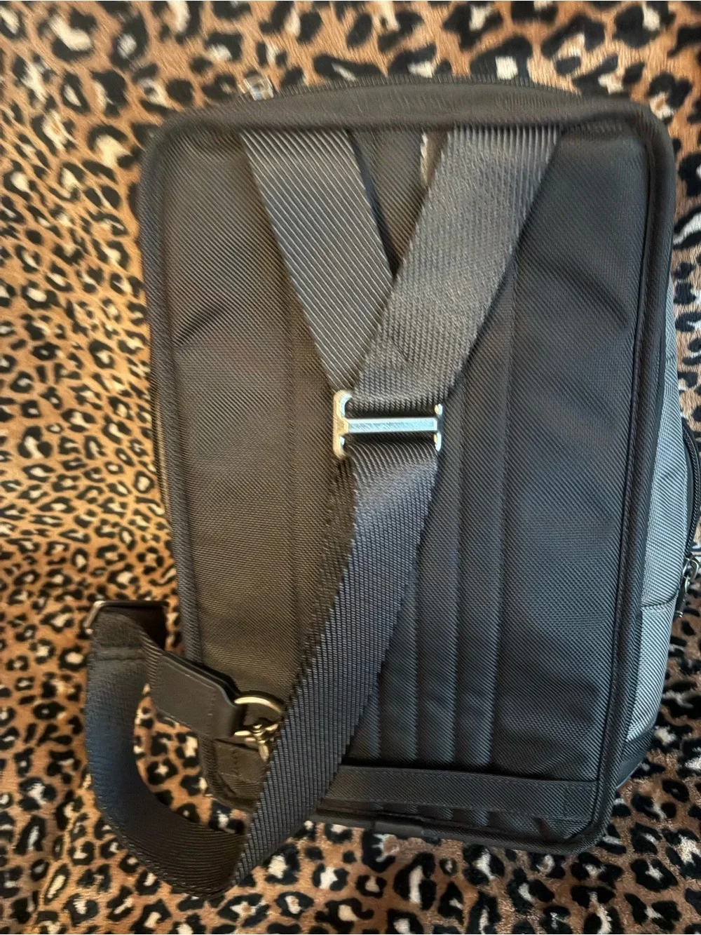 TUMI Higgins Sling Backpack Gray Black Red Crossbody Travel Bag Tracer EUC